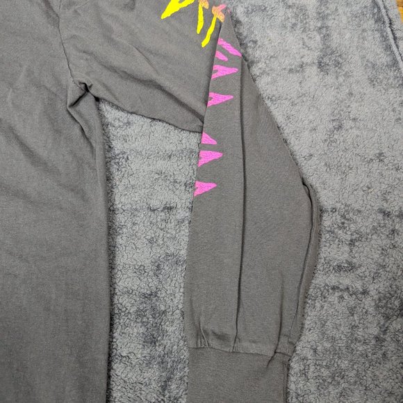 Def Leppard Shirt Adult Medium Gray Pullover Long Sleeve 1983 Art Music Band Tee - Picture 16 of 16